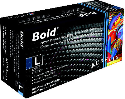GANT EN NITRILE NOIR SANS POUDRE - LARGE - 100 unités