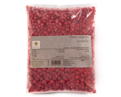 GROSEILLE ROUGE EN BILLE SURGELÉE IQF - RAVIFRUIT 5 x 1 kg