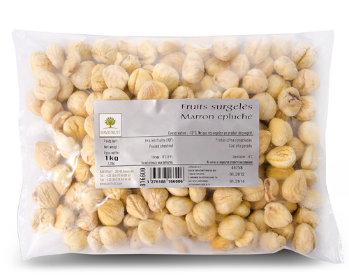 MARRON ÉPLUCHÉ ENTIER SURGELÉ IQF - RAVIFRUIT 5 x 1 kg