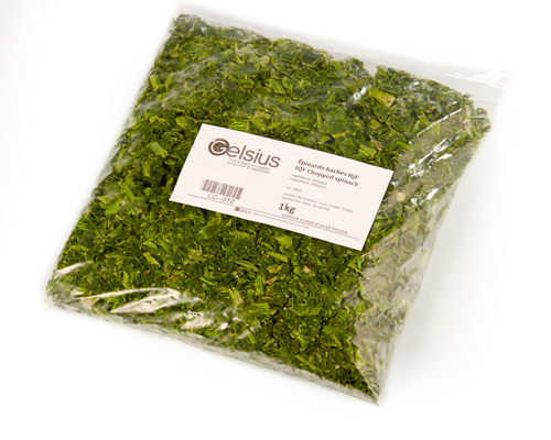 ÉPINARD HACHÉ IQF DE CHINE 10 X 10 mm - GELSIUS 5 X 1 kg