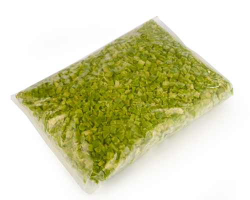 POIVRONS VERTS PROVENANT DE LA CHINE IQF EN DÉS 10 x 10 mm 6 x 2 kg