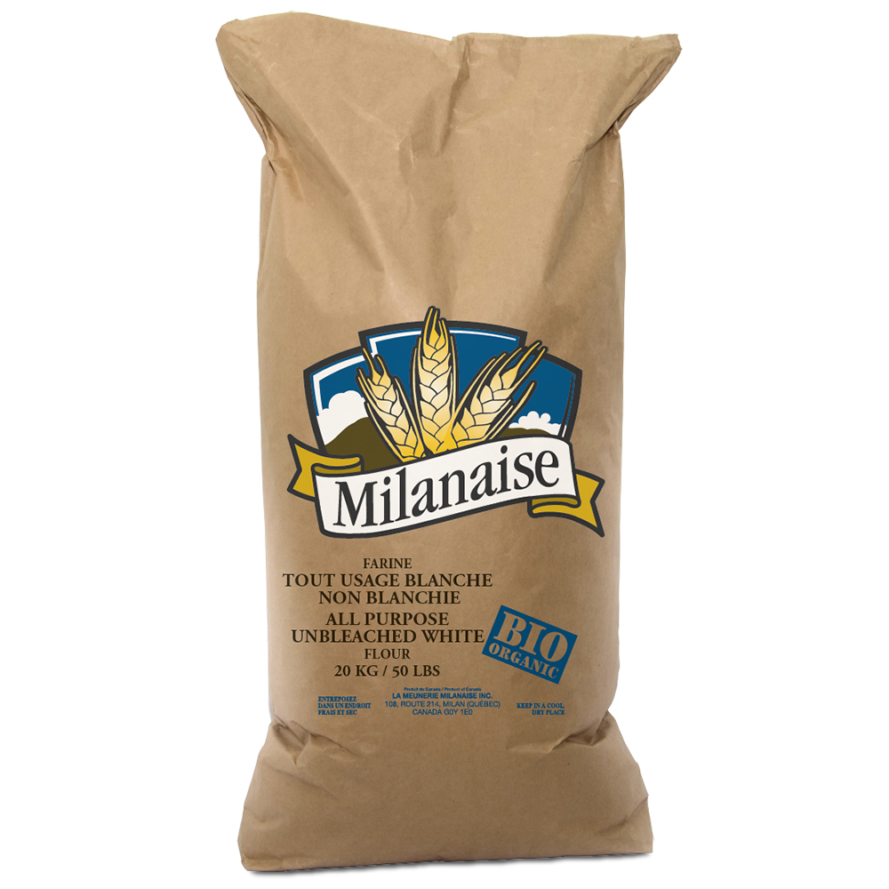 FARINE TOUT USAGE BLANCHE NON BLANCHIE  BIOLOGIQUE - MILANAISE 20 kg