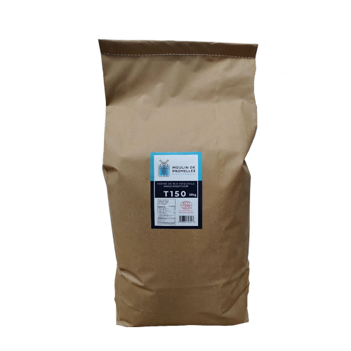 FARINE DE BLÉ INTÉGRALE BIOLOGIQUE T150 - MOULIN DE PROMELLES 20 kg