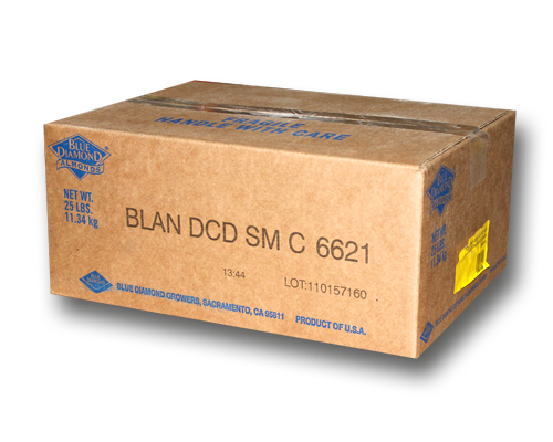 AMANDE BLANCHE EN DÉES  12/8  - BLUE DIAMOND 25 lbs - 11.34 kg