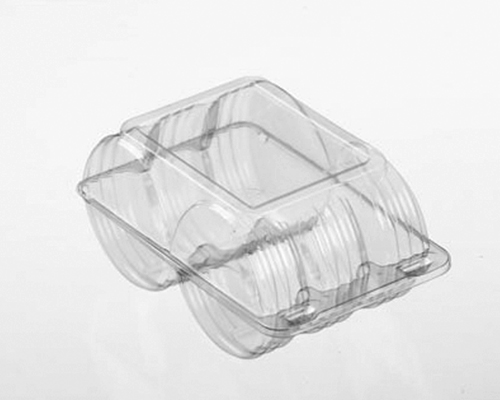 BOITE À BEIGNE EN PLASTIQUE AVEC 6 CAVITÉS   7 ½ x 4 7/8 x 3 3/4 250 unités