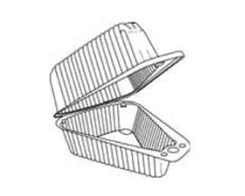 CONTENANT À POINTE DE TARTE EN PLASTIQUE 5 3/8 x 4 3/8 X 3 ½ - PAR-PAK 300 unités