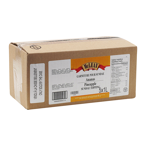 SAUCE POUR COUPE GLACÉE À SAVEUR D'ANANAS - MCLEAN 5 x 1 litres