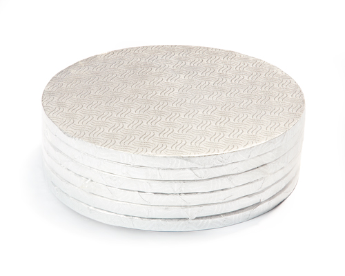ROUND CAKE BOARDS 10'' X 1/2'' - SILVER 6 units