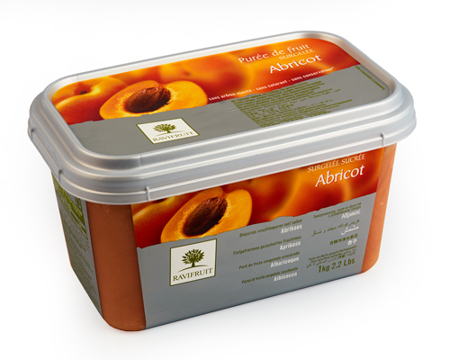 PURÉE D'ABRICOT  SURGELÉE AVEC 10% SUCRE - RAVIFRUIT 5 x 1 kg