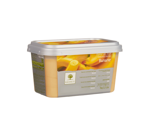PURÉE DE BANANE  SURGELÉE AVEC 10% SUCRE - RAVIFRUIT 5 x 1 kg