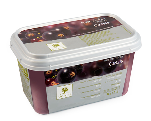 PURÉE DE CASSIS SURGELÉE AVEC 10% SUCRE - RAVIFRUIT 5 x 1 kg