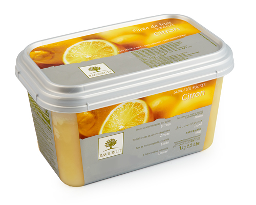 PURÉE DE CITRON SURGELÉE AVEC 10% SUCRE - RAVIFRUIT - 5 x 1 kg