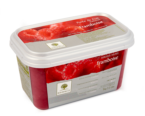 PURÉE DE FRAMBOISE SURGELÉE AVEC 10% SUCRE - RAVIFRUIT - 5 x 1 kg