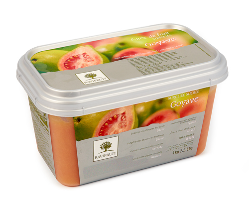 PURÉE DE GOYAVE  SURGELÉE AVEC 10% SUCRE - RAVIFRUIT 5 x 1 kg