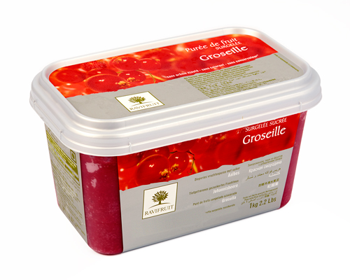 PURÉE DE GROSEILLE  SURGELÉE AVEC 10% SUCRE - RAVIFRUIT 5 x 1 kg