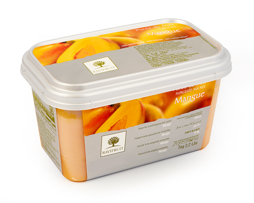 PURÉE DE MANGUE 10% SUCRE SURGELÉE  - RAVIFRUIT - 5 x 1 kg