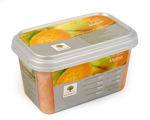 PURÉE DE MELON CANTALOUP  SURGELÉE AVEC 10% SUCRE - RAVIFRUIT 5 x 1 kg