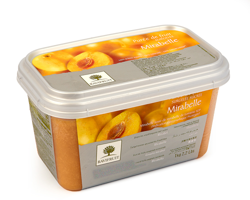 PURÉE DE MIRABELLE  SURGELÉE AVEC 10% SUCRE - RAVIFRUIT 5 x 1 kg
