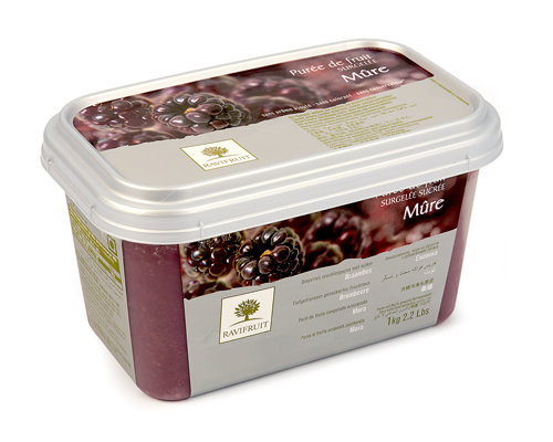 FROZEN BLACKBERRY PUREE WITH 10% SUGAR - RAVIFRUIT 5 x 1 kg