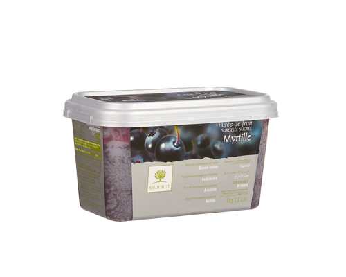 FROZEN BLUEBERRY PUREE WITH 10% SUGAR - RAVIFRUIT 5 x 1 kg