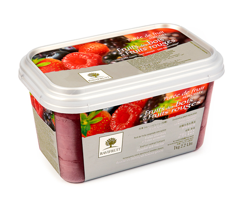 FROZEN WILD RED FRUIT PUREE WITH 10% SUGAR - RAVIFRUIT 5 x 1 kg