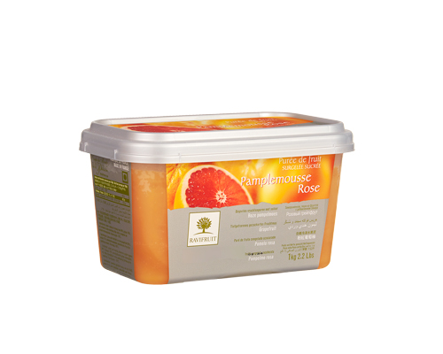 FROZEN PINK GRAPEFRUIT PUREE WITH 10% SUGAR - RAVIFRUIT 5 x 1 kg