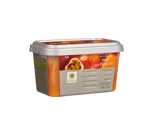 FROZEN PASSION FRUIT PUREE WITH 10% SUGAR - RAVIFRUIT - 5 x 1 kg