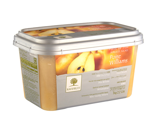 FROZEN WILLIAM PEAR PUREE WITH 10% SUGAR - RAVIFRUIT 5 x 1 kg