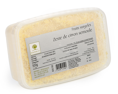 LEMON GRANULATED FROZEN PEEL -  RAVIFRUIT 6 x 500 g