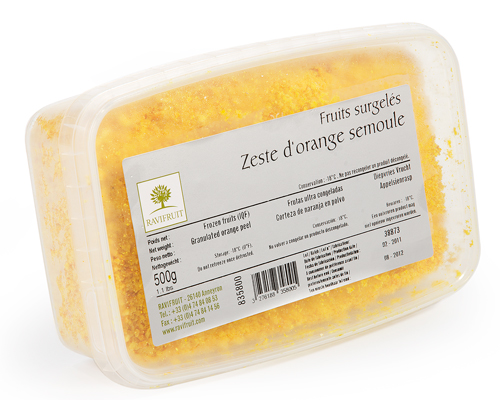 ORANGE GRANULATED FROZEN PEEL -  RAVIFRUIT 6 x 500 g