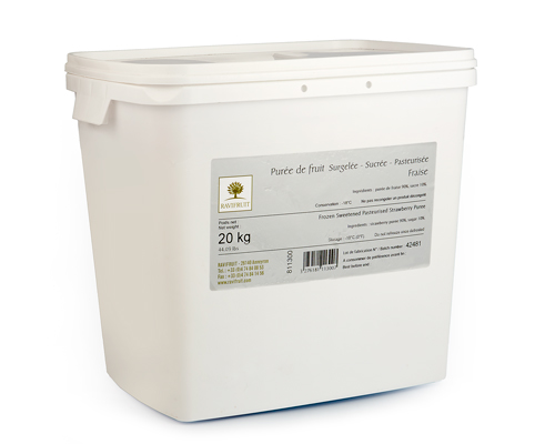 FROZEN STRAWBERRY PUREE WITH 10% SUGAR - RAVIFRUIT 20 kg
