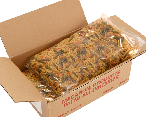 PÂTE ALIMENTAIRE  FUSILLI 3 COULEURS -  GRISSPASTA 10 lbs - 4.536 kg