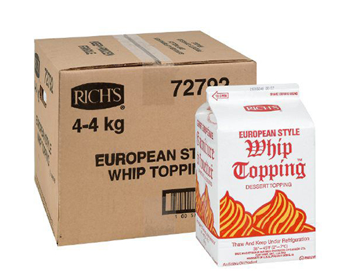 EUROPEAN STYLE VANILLA WHIP CREAM - RICH'S 4 x 4 kg