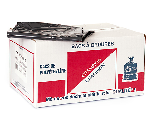 SAC À ORDURE NOIR 35'' X 50'' EXTRA-FORT - 100 unités