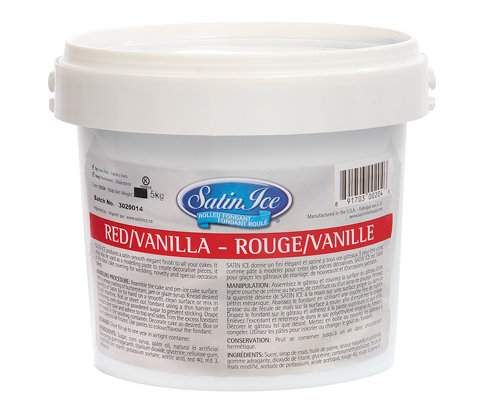 FONDANT À ROULER DE COULEUR ROUGE  - SATIN ICE 2.5  kg