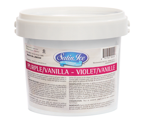 FONDANT À ROULER DE COULEUR VIOLET -  SATIN ICE 2.5 kg