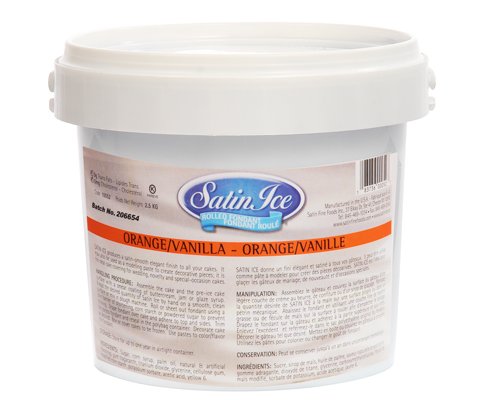 FONDANT À ROULER  DE COULEUR ORANGE -  SATIN ICE 2.5 kg