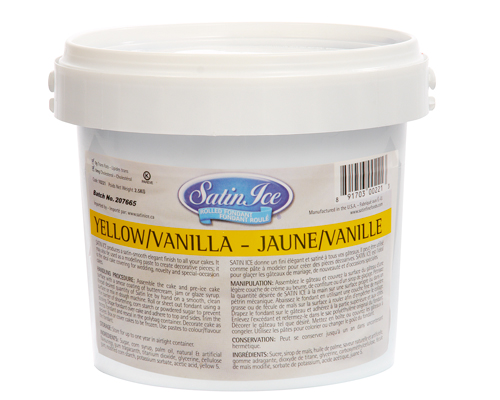 FONDANT À  ROULER DE COULEUR JAUNE - SATIN ICE 2.5 kg