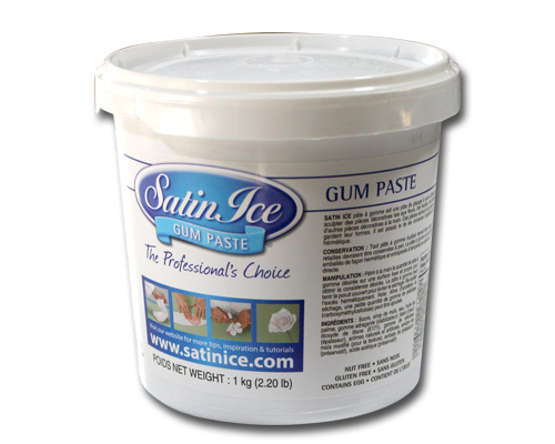 PASTILLAGE DE COULEUR BLANC (GUMPASTE) PRÊT À L'EMPLOI -  SATIN ICE 1 kg