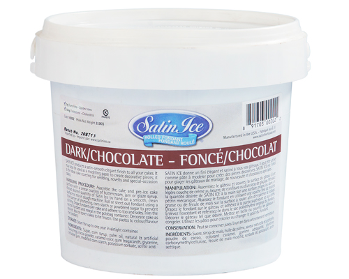 FONDANT À ROULER À SAVEUR DE CHOCOLAT FONCÉ - SATIN ICE 2.5 kg