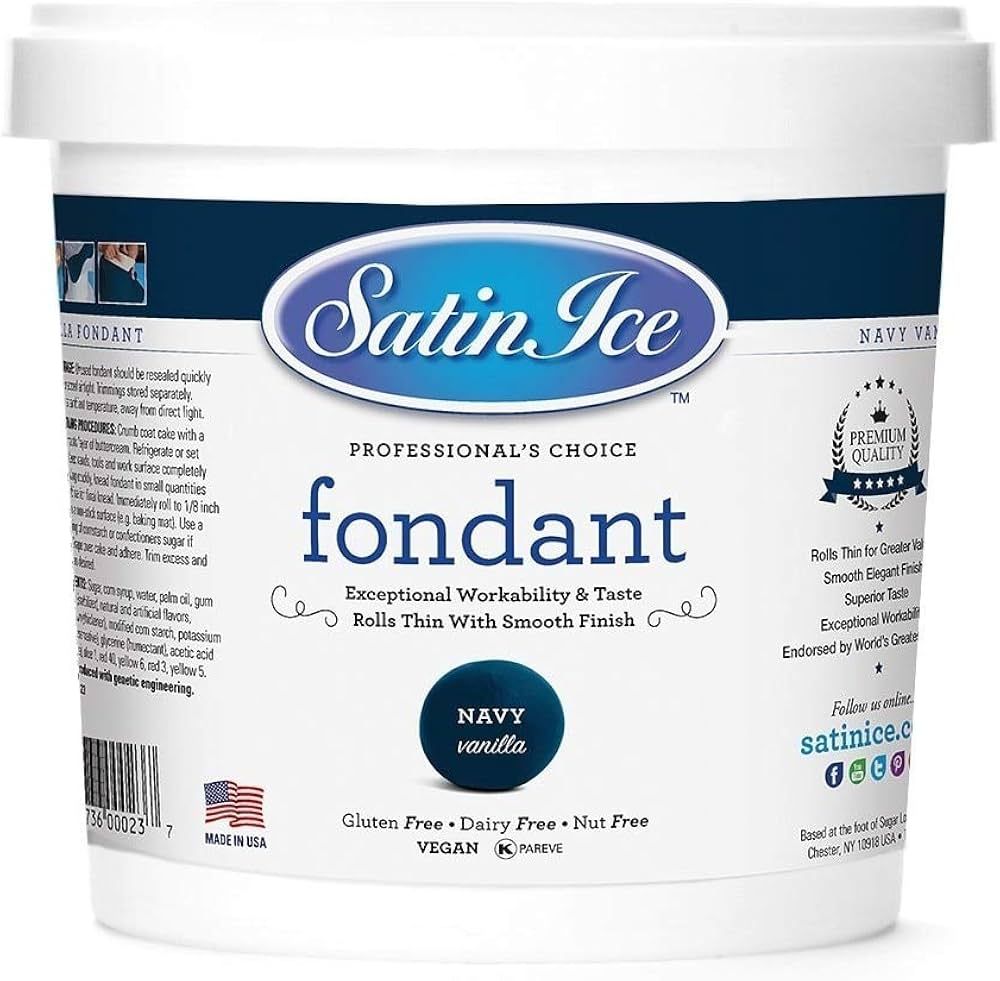 FONDANT À ROULER DE COULEUR  BLEU MARIN - SATIN ICE 0.91 kg