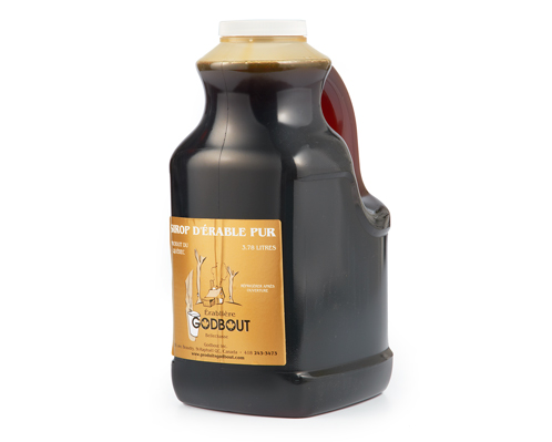 SIROP D'ÉRABLE PUR TRÈS FONCÉ AU GOÛT PRONONCÉ -  ÉRABLIÈRE GODBOUT - 3.78 litres