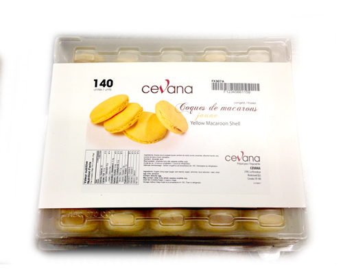 COQUE DE MACARON JAUNE  SURGELÉE - CEVANA - 140 unités
