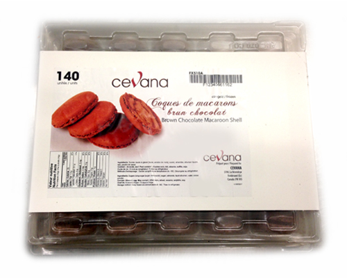COQUE DE MACARON SURGELÉE BRUN CHOCOLAT - CEVANA - 140 unités