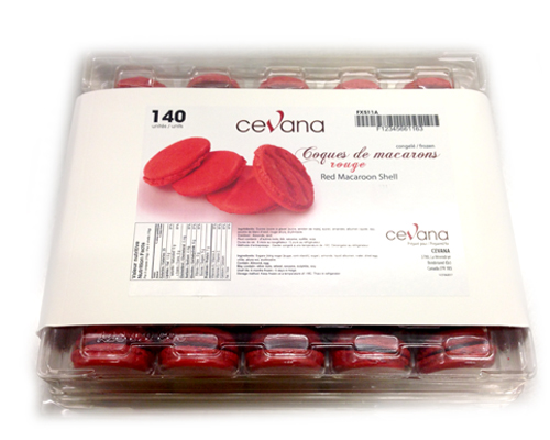 COQUE DE MACARON SURGELÉE ROUGE - CEVANA - 140 unités