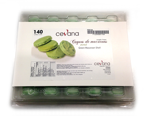 COQUE DE MACARON SURGELÉE VERT - CEVANA - 140 unités