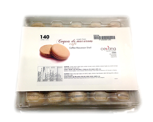 COQUE DE MACARON SURGELÉE AU CAFÉ - CEVANA - 140 unités