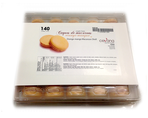 COQUE DE MACARON SURGELÉE ORANGE - CEVANA - 140 unités