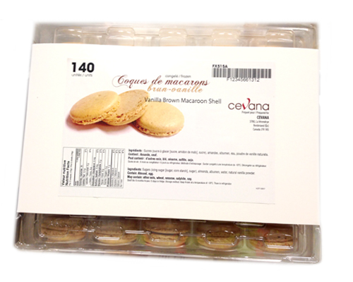 COQUE DE MACARON SURGELÉE À LA VANILLE - CEVANA - 140 unités