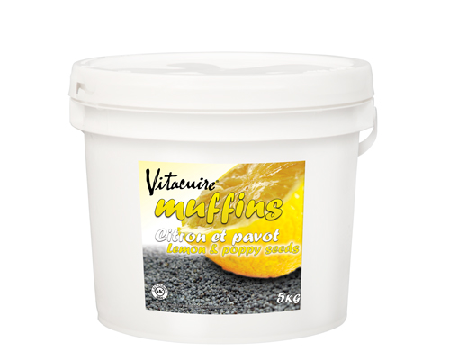PÂTE À MUFFIN SURGELÉE AUX GRAINES DE PAVOT ET CITRON -  DELUXE 5 kg